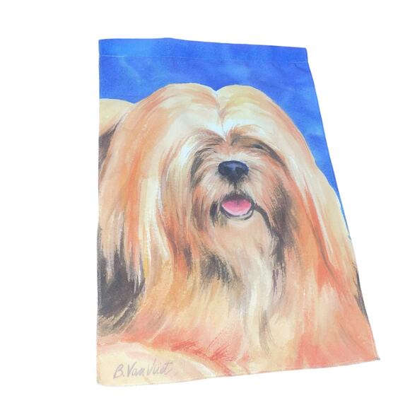 Best of Breed Dog Lhasa Apso Garden Flag Pup Barbara Van Vliet Decor 12" x 17" - Picture 4 of 9
